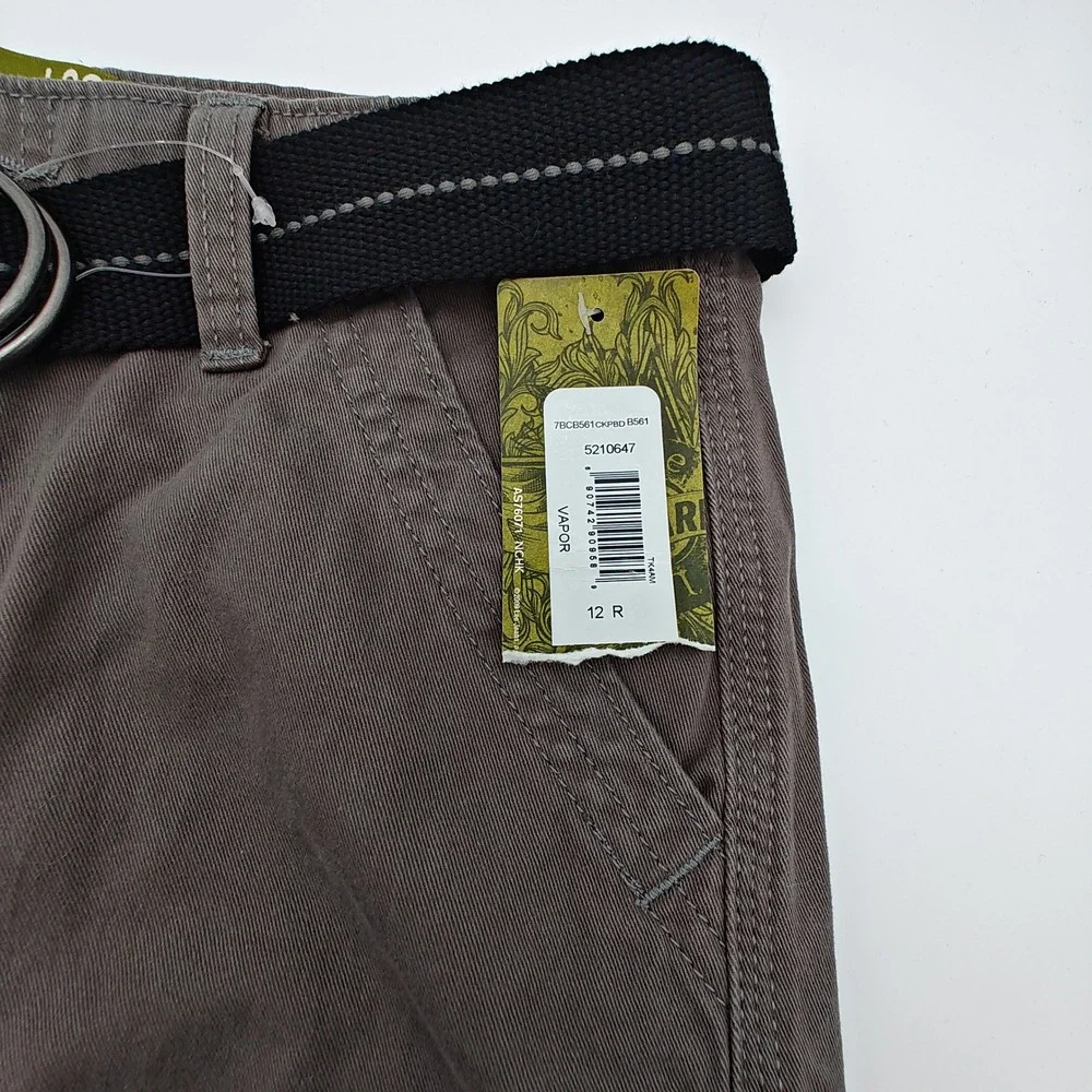 Lot 2 Lee‎ Dungarees Youth Cargo Shorts Size 12 Regular w Belts Khaki Gray